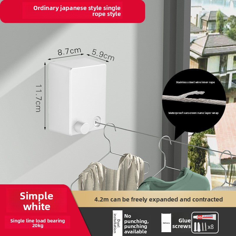 Indoor concealed clothesline