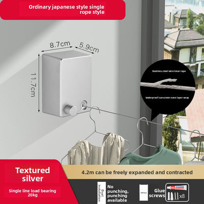 Indoor concealed clothesline