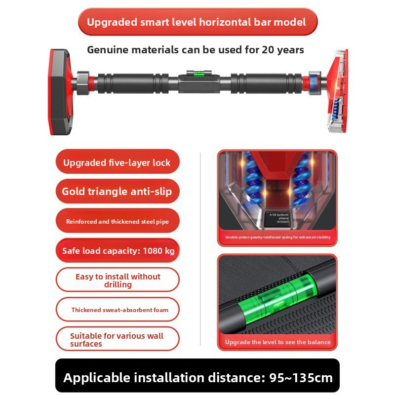 Indoor Doorway Fitness Horizontal Bar with Hanging Rings