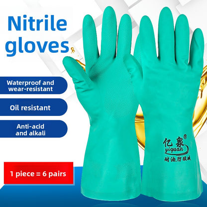 Industrial Nitrile Rubber Gloves Acid Alkali Resistant