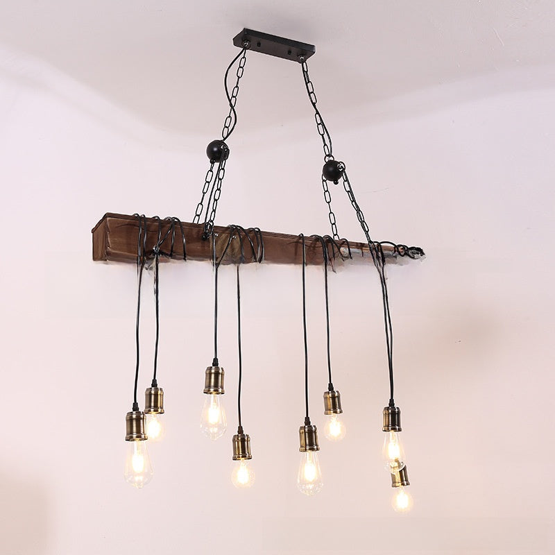 Industrial Retro Wooden LED Pendant Light