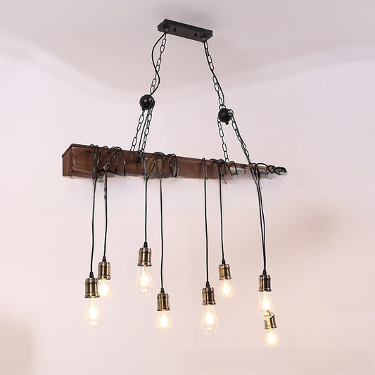 Industrial Retro Wooden LED Pendant Light
