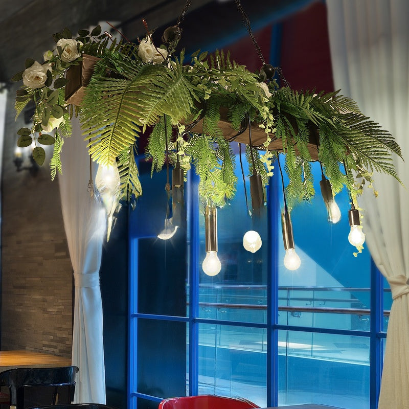 Industrial Retro Wooden LED Pendant Light