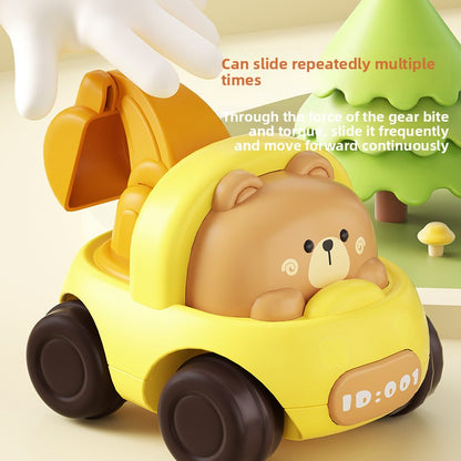 Inertia Cartoon Animal Engineering Vehicle Toy Set for Kids