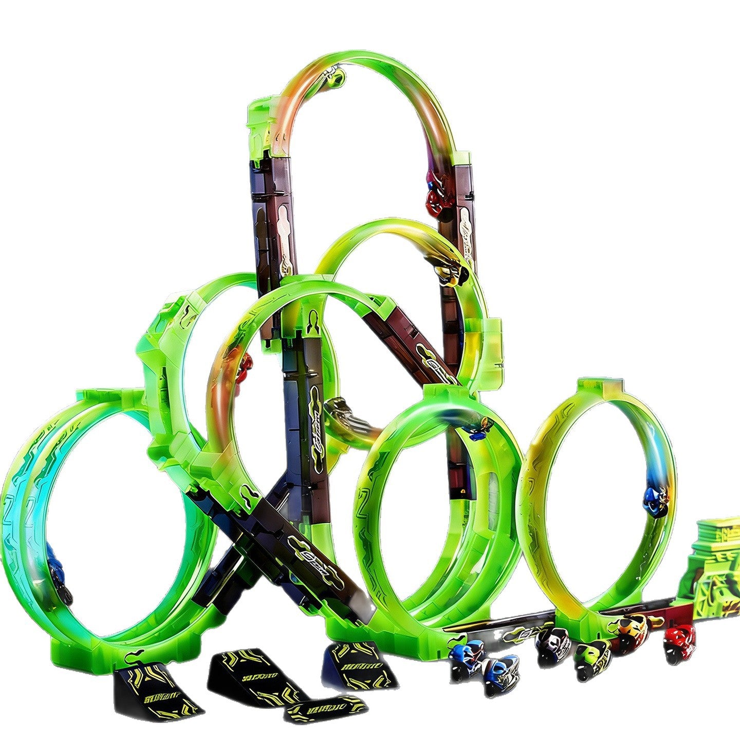 Inertia Powered Motorcycle Track Toy