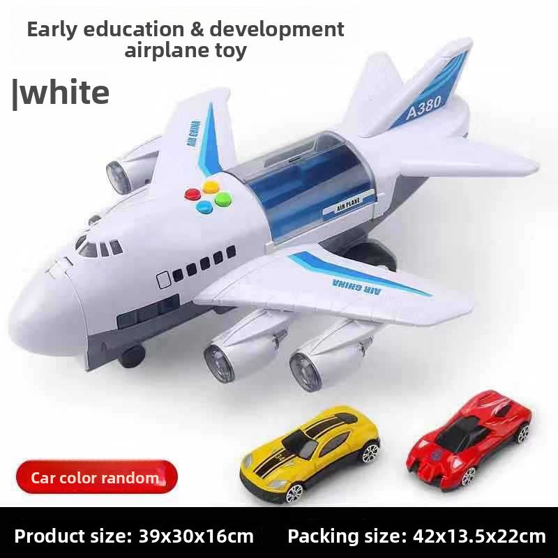 Inertia Transforming Aircraft Toy with Music and Alloy Cars