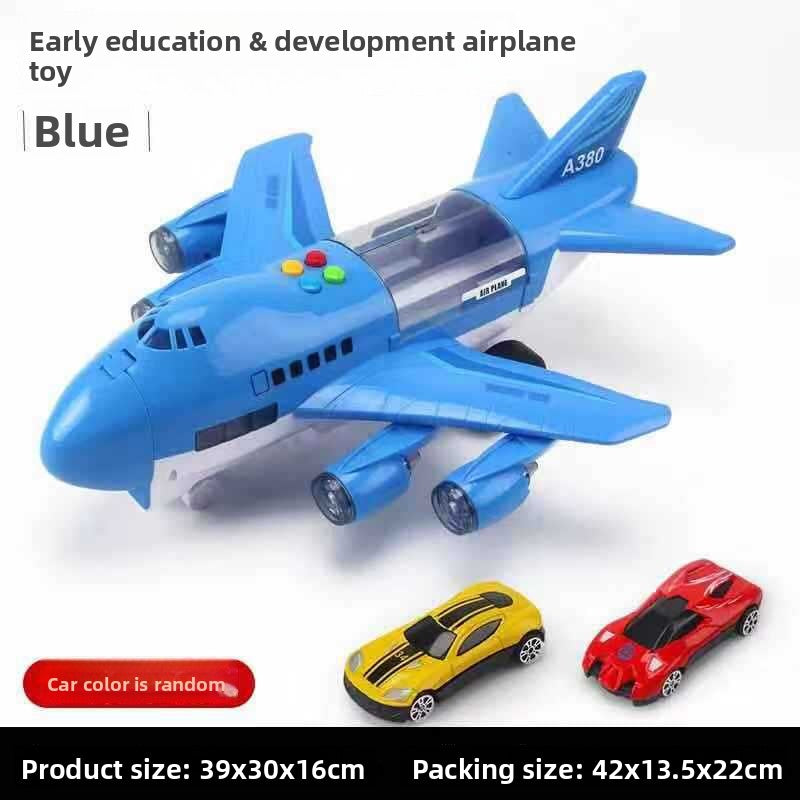 Inertia Transforming Aircraft Toy with Music and Alloy Cars