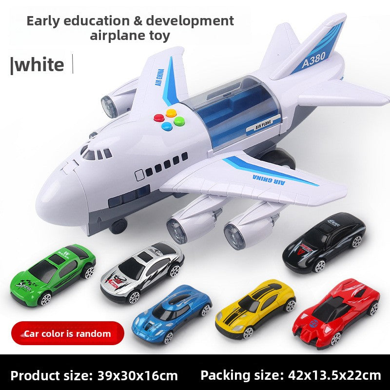 Inertia Transforming Aircraft Toy with Music and Alloy Cars