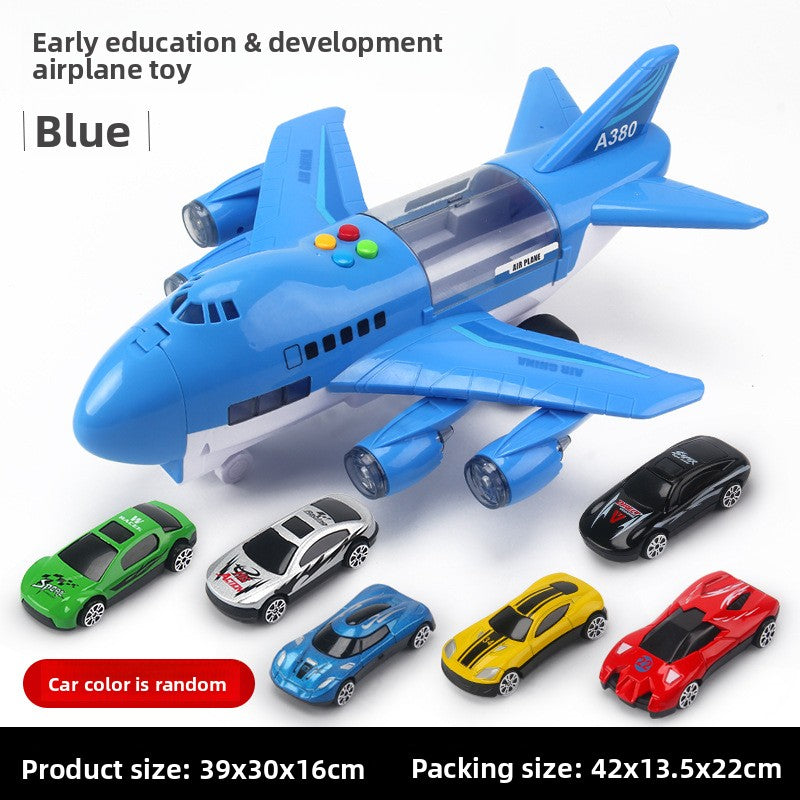 Inertia Transforming Aircraft Toy with Music and Alloy Cars