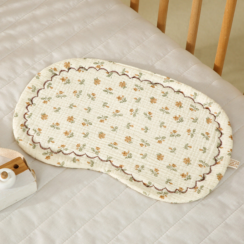 Infant Cotton Flat Pillow with Lace