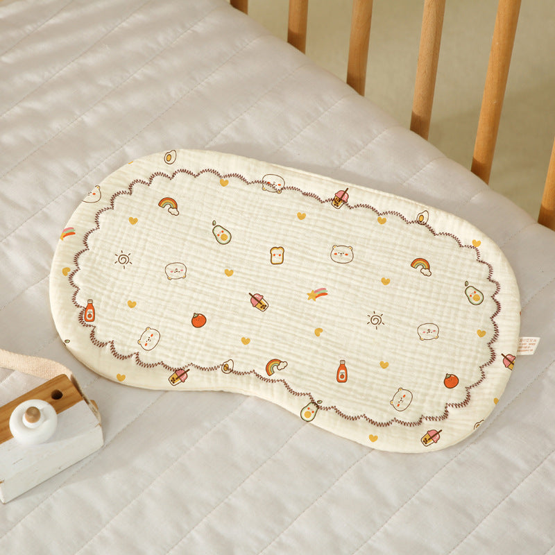 Infant Cotton Flat Pillow with Lace