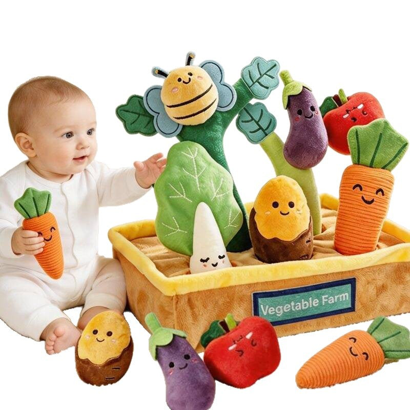 Infant Fruit Vegetable Plush Educational Play Set