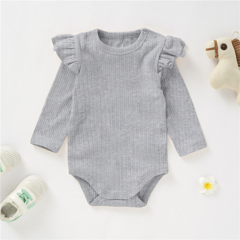 Infant Organic Cotton Ruffled Romper