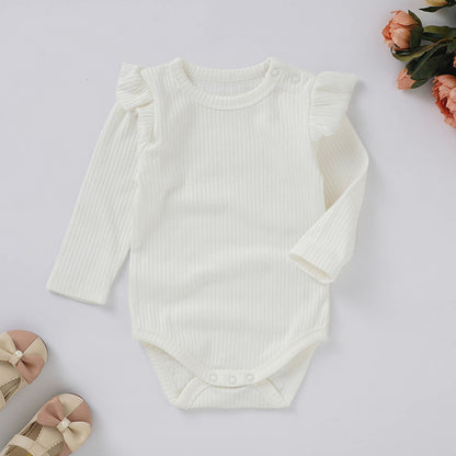 Infant Organic Cotton Ruffled Romper