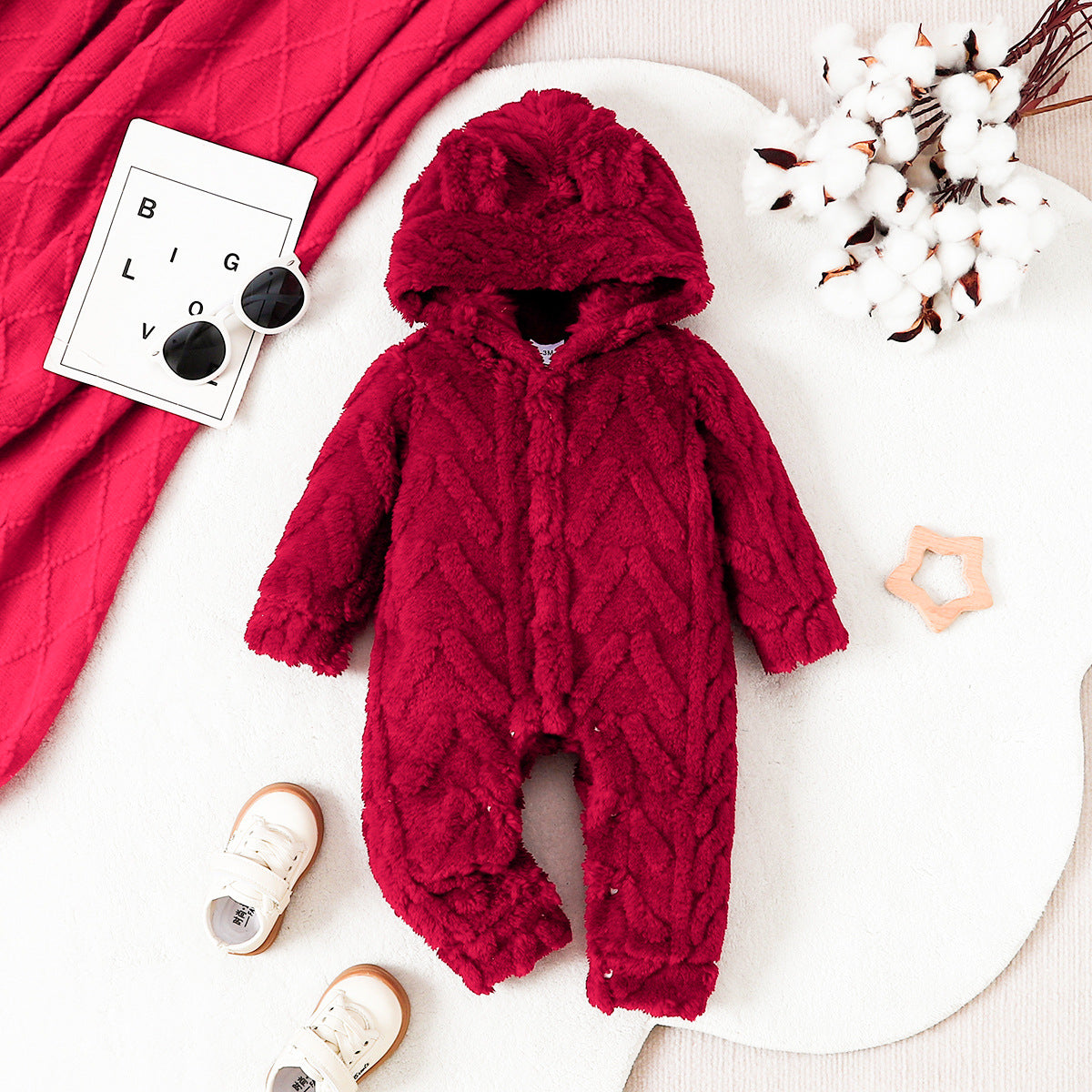 Infant Plush Hooded Bodysuit