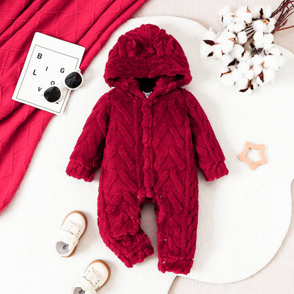 Infant Plush Hooded Bodysuit