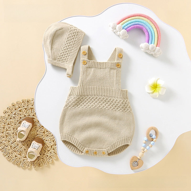 Infant Sleeveless Romper with Detachable Hood