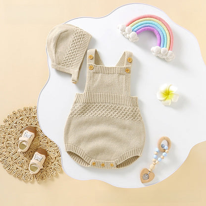 Infant Sleeveless Romper with Detachable Hood
