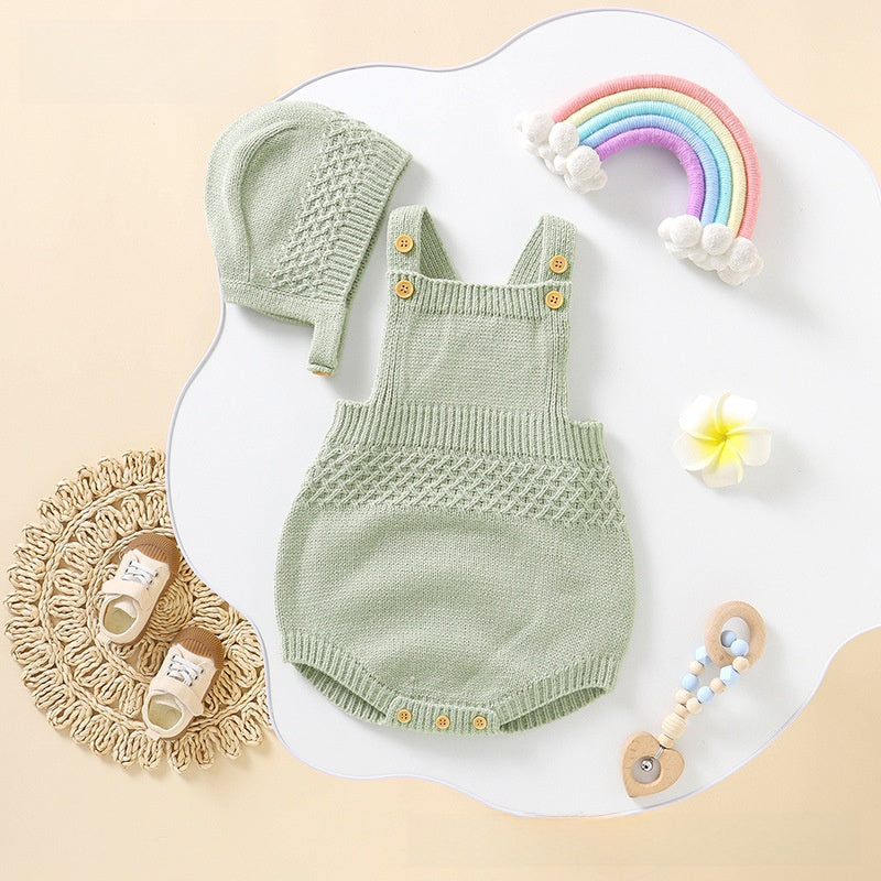 Infant Sleeveless Romper with Detachable Hood