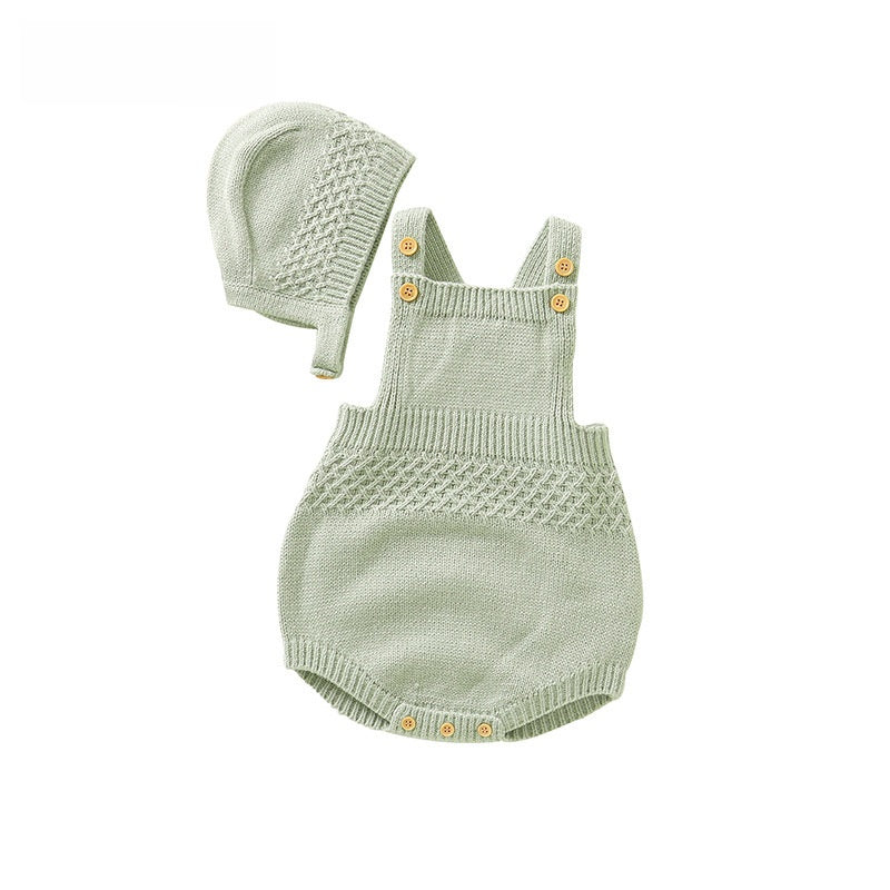 Infant Sleeveless Romper with Detachable Hood