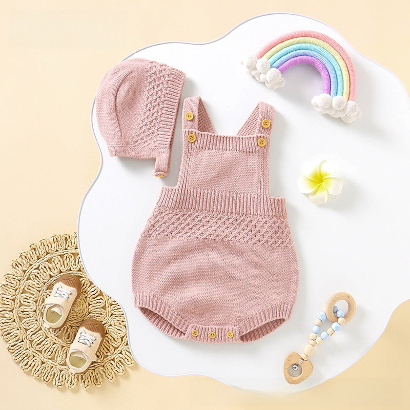 Infant Sleeveless Romper with Detachable Hood