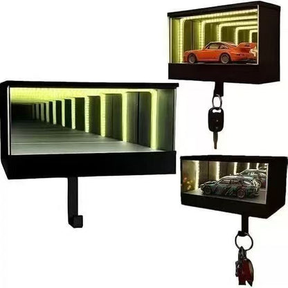 Infinitys Garage Keychain 3D Wall Mounted Mirror LED Light Display Box