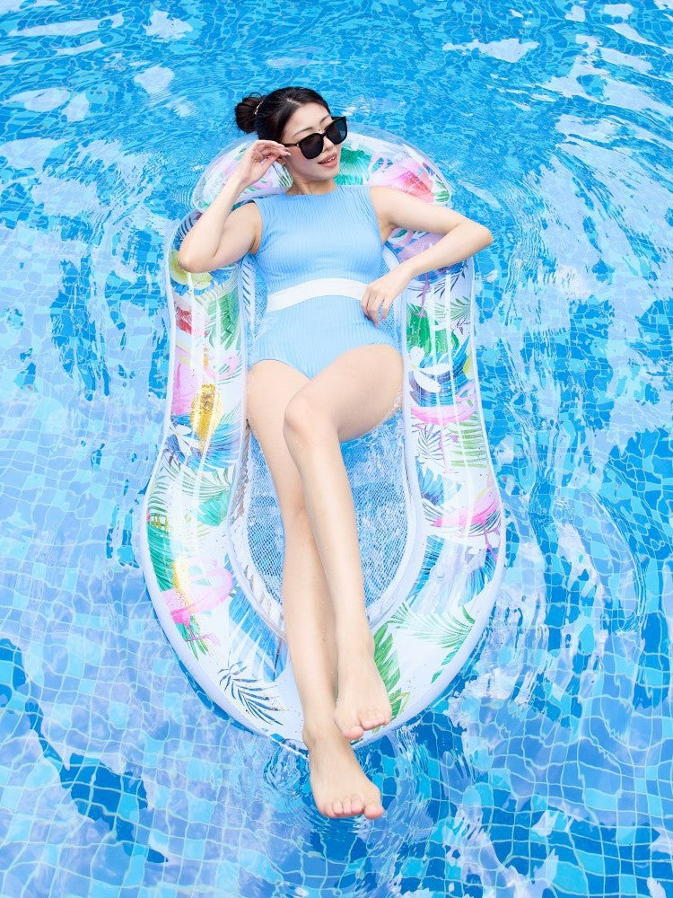 Inflatable Flamingo Lounge Chair with Mesh Backrest