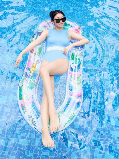 Inflatable Flamingo Lounge Chair with Mesh Backrest