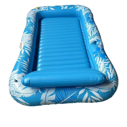 Inflatable floating bed raft