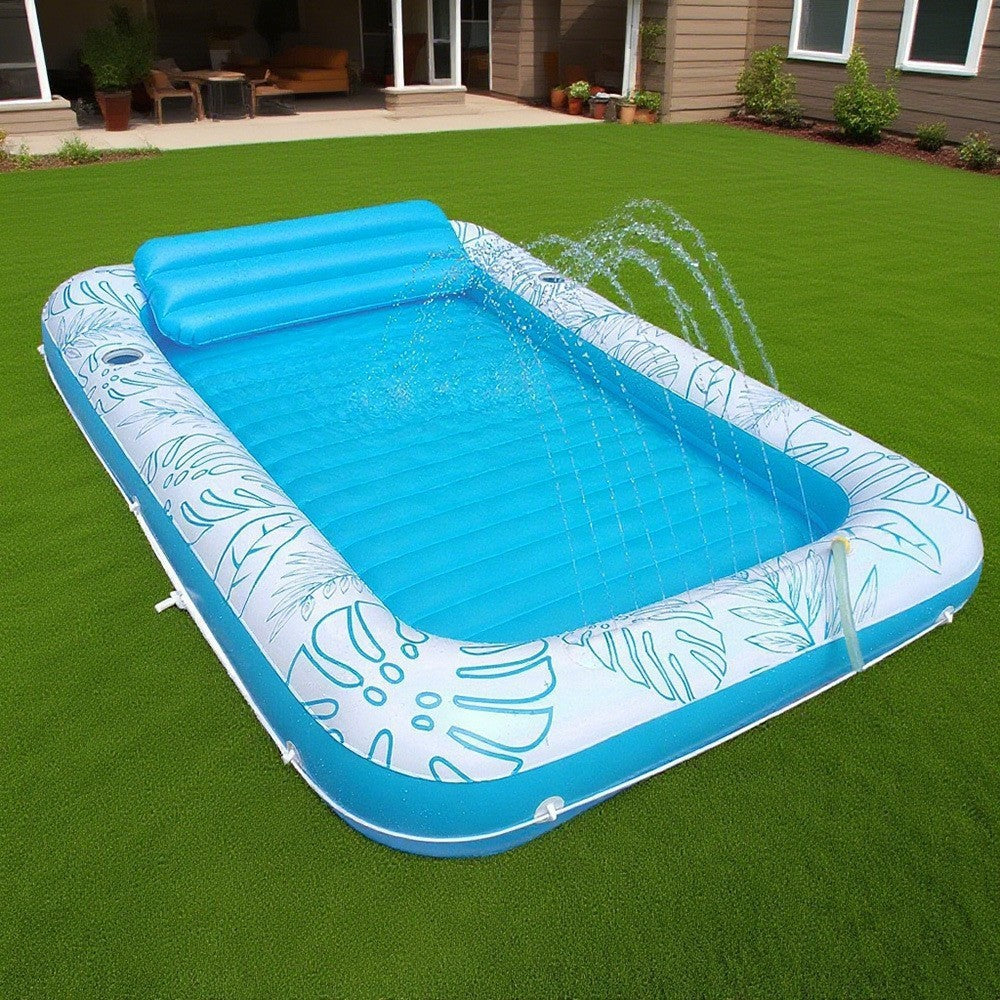 Inflatable floating bed raft