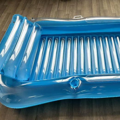 Inflatable floating bed raft