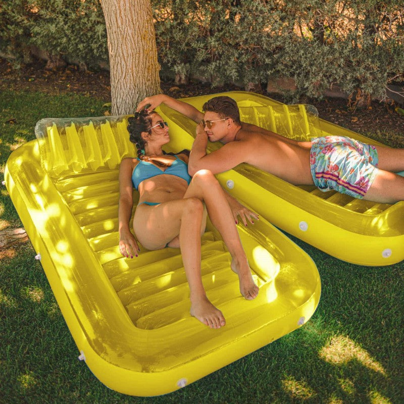 Inflatable floating lounge chair