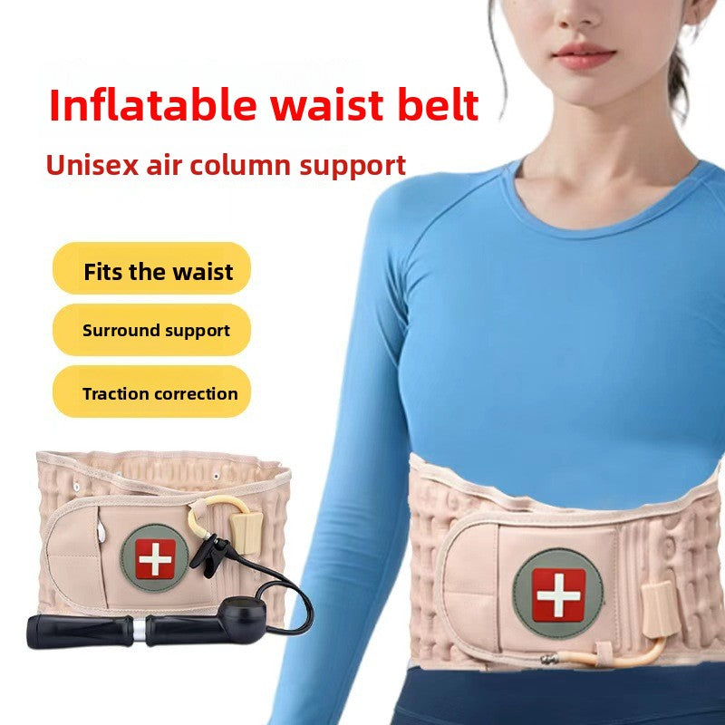 Inflatable Lumbar Support Belt with Pump for Waist Relief