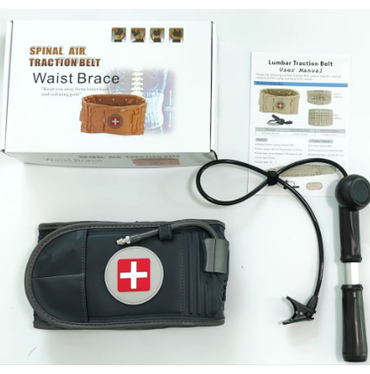 Inflatable Lumbar Support Belt with Pump for Waist Relief