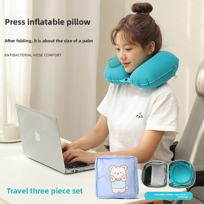 Inflatable neck pillow
