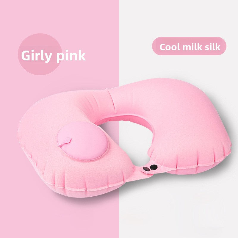 Inflatable neck pillow