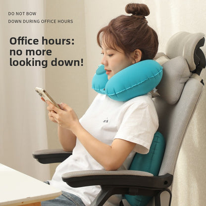 Inflatable neck pillow