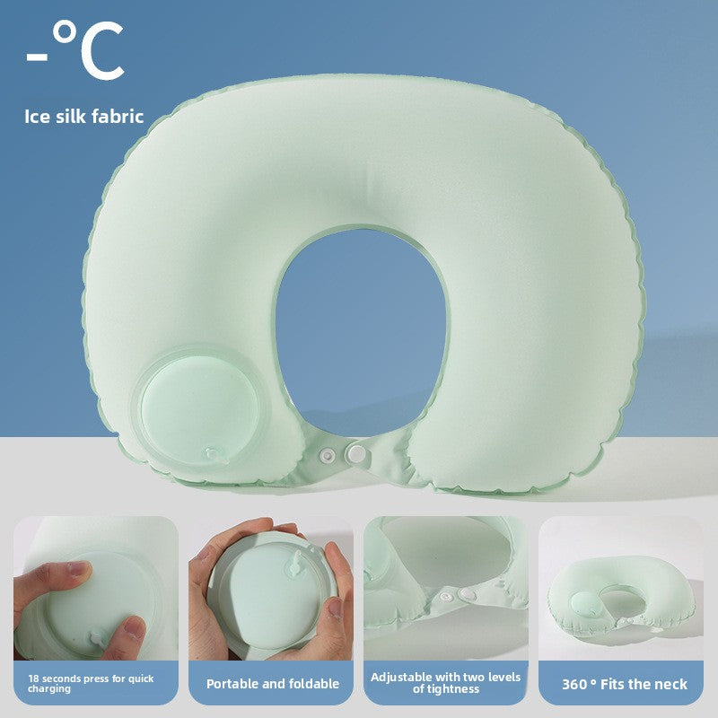Inflatable neck pillow