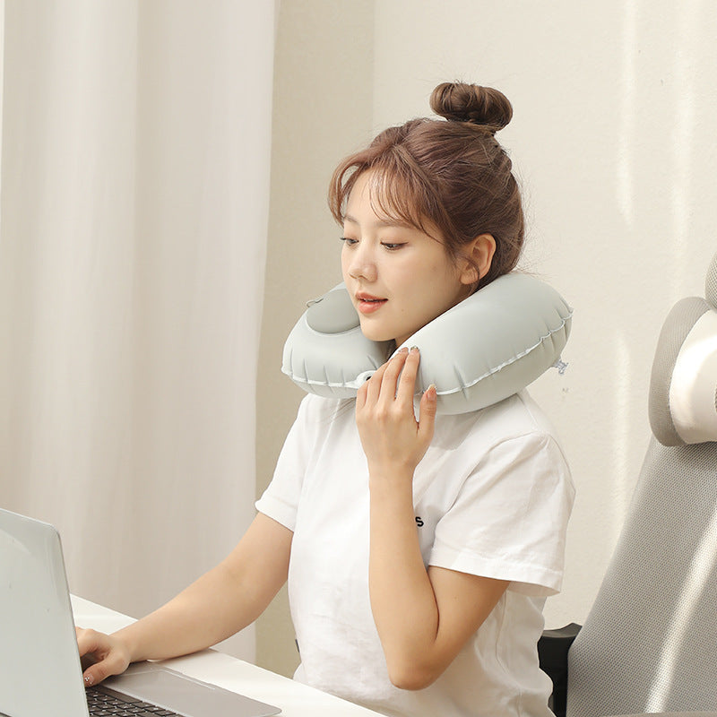 Inflatable neck pillow