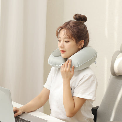 Inflatable neck pillow
