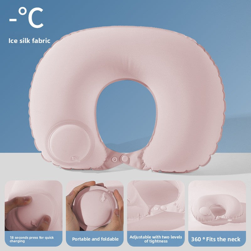Inflatable neck pillow