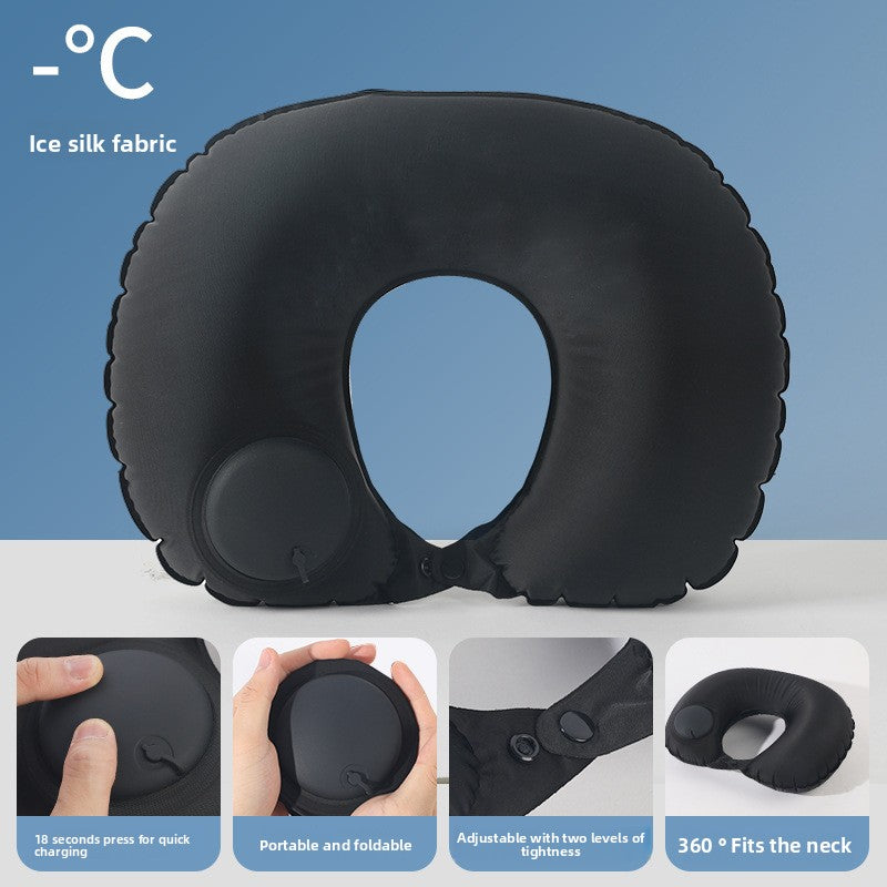 Inflatable neck pillow