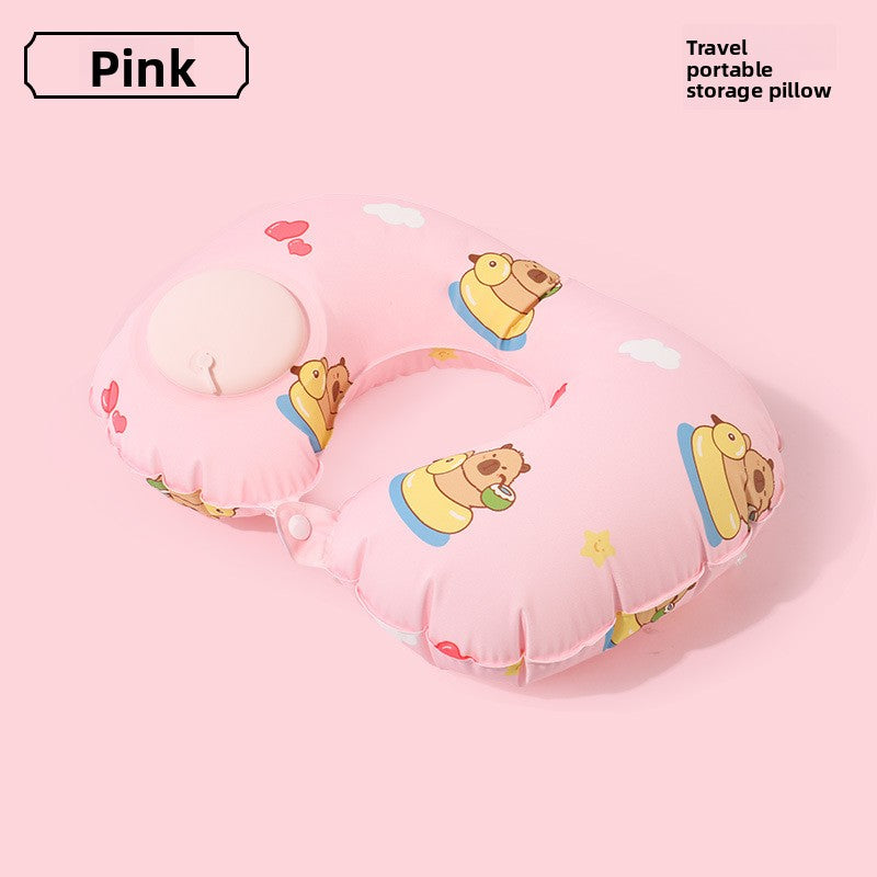 Inflatable neck pillow