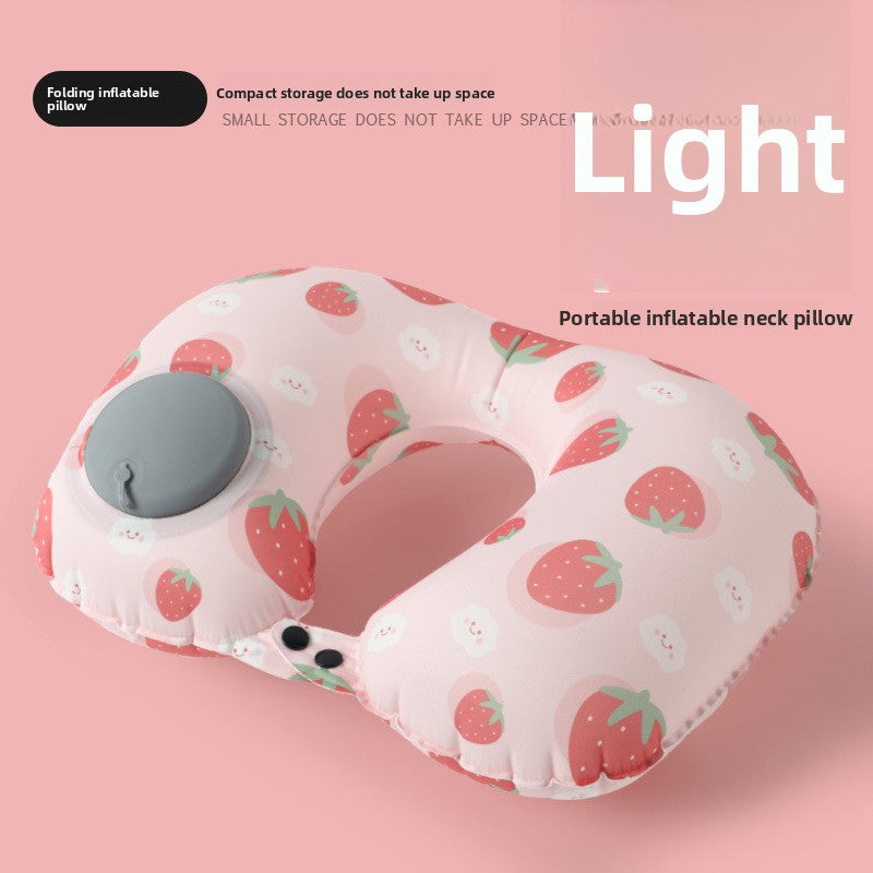 Inflatable neck pillow