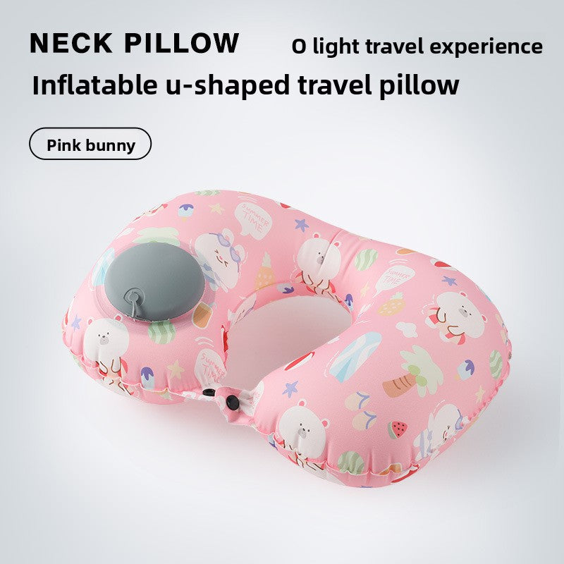 Inflatable neck pillow