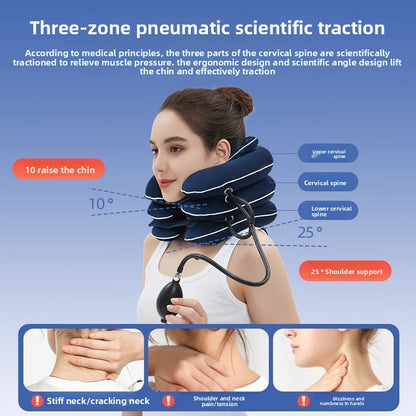 Inflatable neck support brace for correcting the neck