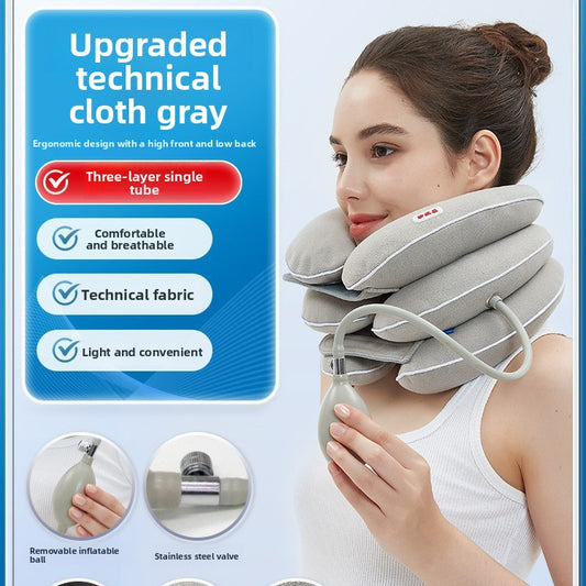 Inflatable neck support brace for correcting the neck