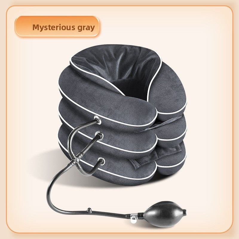 Inflatable neck support brace for correcting the neck