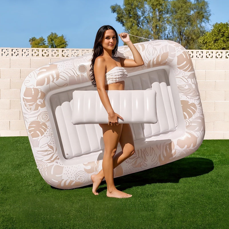 Inflatable pool bed