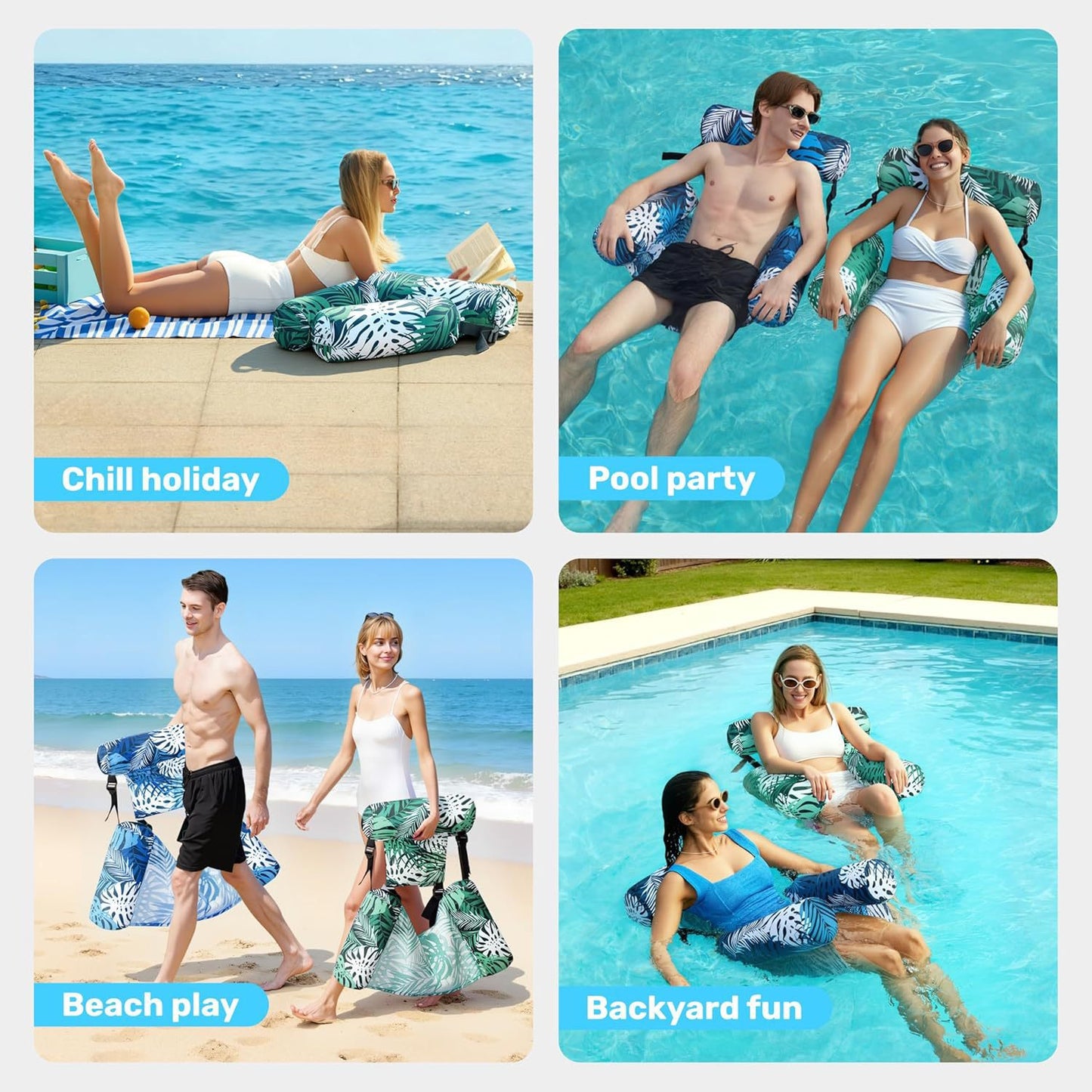 Inflatable pool lounge chair
